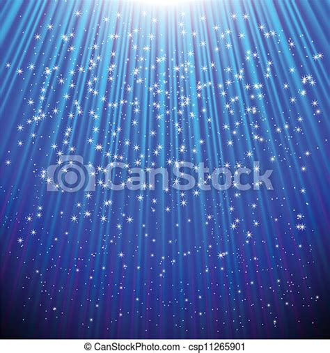 Vector Clipart Of Blue Light Background With Glitter Stars Vector