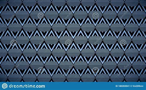 Abstract Triangles Pattern Black And White Monochrome 3d Render