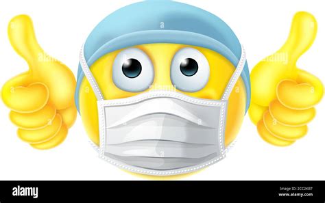 Mask Emoticon Emoji Thumbs Up Ppe Doctor Nurse Stock Vector Image And Art