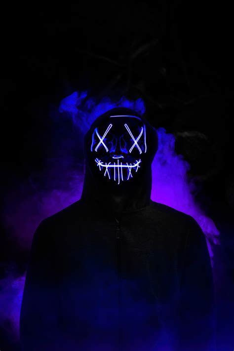 640x960 Boy Neon Mask Glowing 5k Iphone 4 Iphone 4s Hd 4k Wallpapers