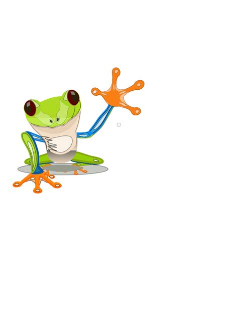 Frog Waving Hand Public Domain Vectors