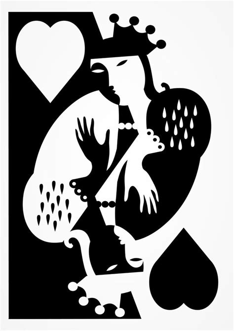 Amazing high contrast queen card | Playing cards art ...