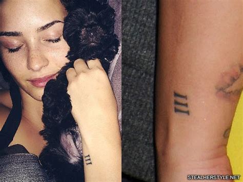Demi lovato 'addicted' to getting tattoos! Demi Lovato Roman Numeral III Wrist Tattoo For Her Dad ...
