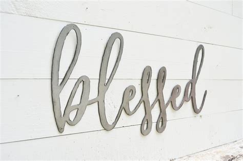 Blessed Metal Sign Metal Wall Art Blessed Sign Metal Etsy
