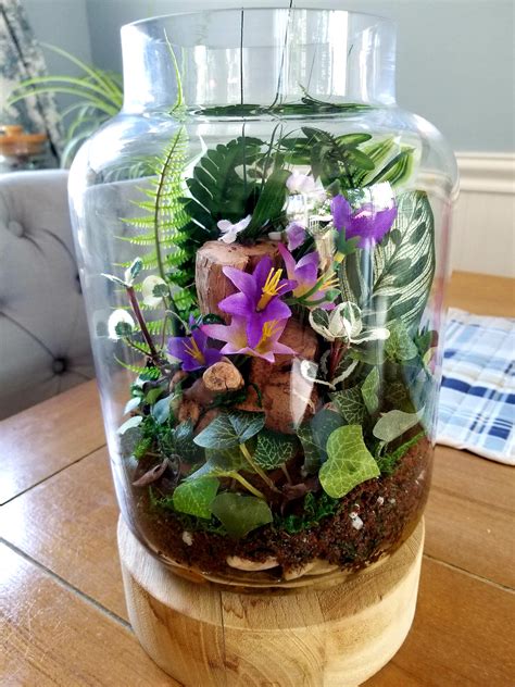 Made My Grandma A Fake Terrarium For Her Bday Because Her Apt Is In The