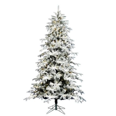 Vickerman 65 Ft Pre Lit Flocked White Artificial Christmas Tree With
