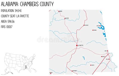 Map Of Chambers County In Alabama Usa Stock Vector Illustration Of