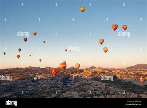 Early Morning Balloon Flight Over Cappadocia Turkey Stock Photo Alamy