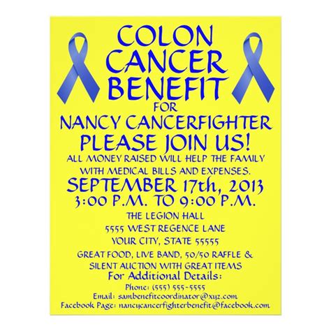 Colon Cancer Fighter Benefit Flyer Zazzle