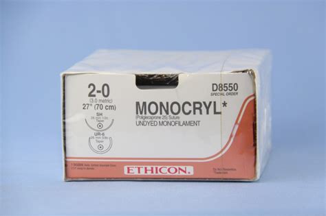 Ethicon Suture D8550 2 0 Monocryl Undyed 27 Sh Taper And Ur 6 Taper