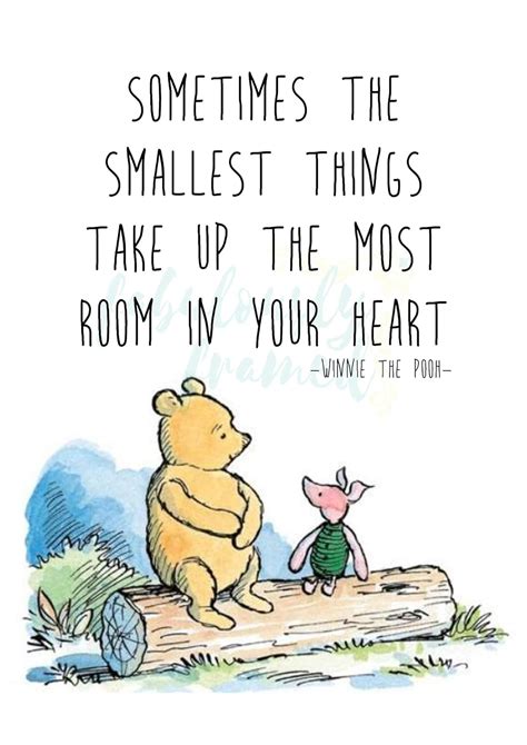 Vintage Winnie The Pooh Print Sometimes The Smallest Things Take Up