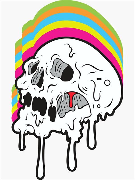 Dripping Skull Sticker By Evitanart Redbubble