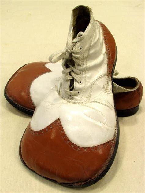 Vintage Red And White Big Clown Shoes At 1stdibs