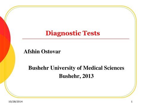 Ppt Diagnostic Tests Powerpoint Presentation Free Download Id5953254