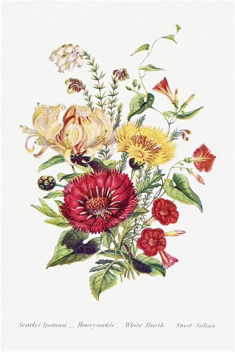 Vintage Flower Bouquet Mockup Premium Psd Illustration Rawpixel