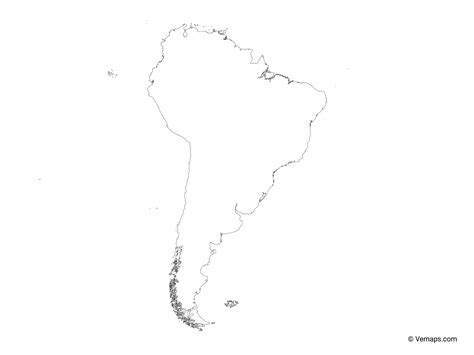 Outline Map Of South America Free Vector Maps