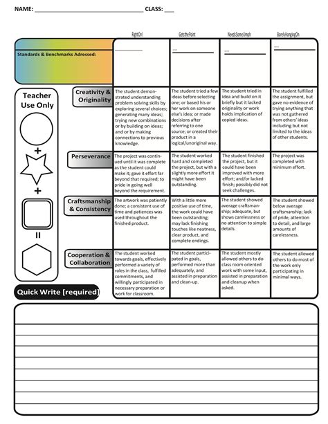Free Printable Rubric Template Collection