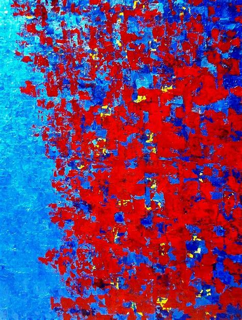 Red And Blue Abstract Painting Autumnal Variation Painting