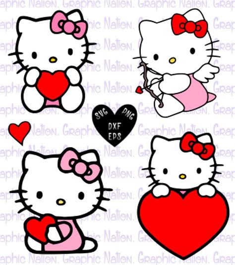Cute Kitty Valentine. Cartoon Kitty Clipart. Valentine Day | Etsy