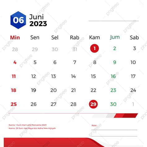 Hình ảnh Kalender Juni 2023 Lengkap Dengan Tanggal Merah Png Kalender