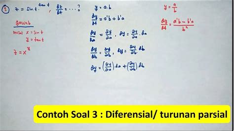 Fisika Matematika Contoh Soal Diferensial Turunan Parsial Youtube