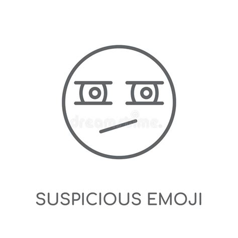 Suspicious Emoji Icon In Filled Thin Line Outline And Stroke Style