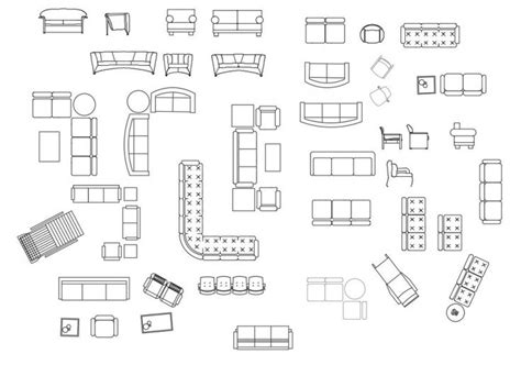 Different Type Of Sofa Set Blocks Detail 2d View Elevation Autocad File