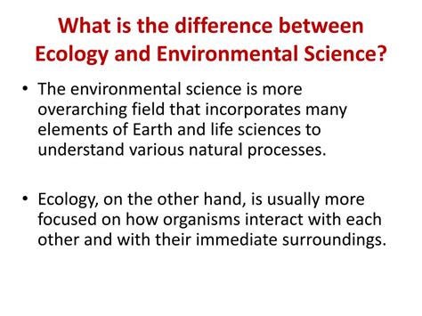 Ppt Difference Between Ecology And Environmental Science Powerpoint