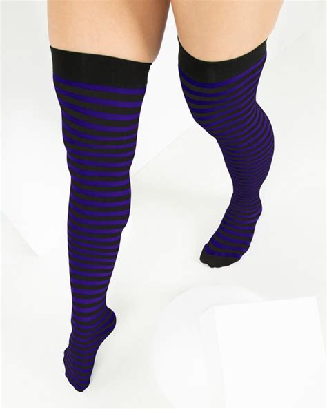 Violet Black Striped Thigh Highs Style 1503 We Love Colors