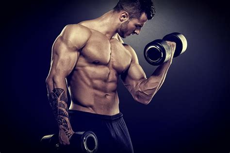 Hd Wallpaper Two Black Dumbbells Muscle Man Gym Bodybuilder