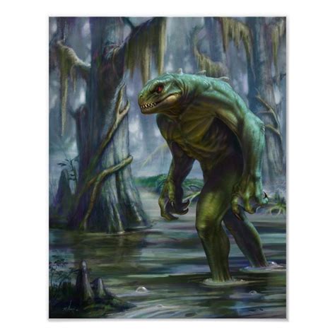Lizardman Of Scape Ore Swamp Poster Swamp Creature