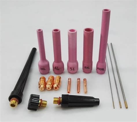 17PCS TIG Torch Nozzles Welding Consumable Kit For Welding Torch Fit WP