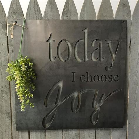 Today I Choose Joy Custom Metal Sign Wall Quote Etsy