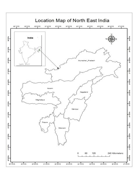 Location Map Of North East India Source Prepared By Author