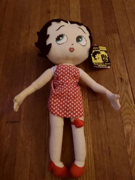 Vintage 16and Kelly Toys 2005 Betty Boop Stuffed Doll With Red Dress Red