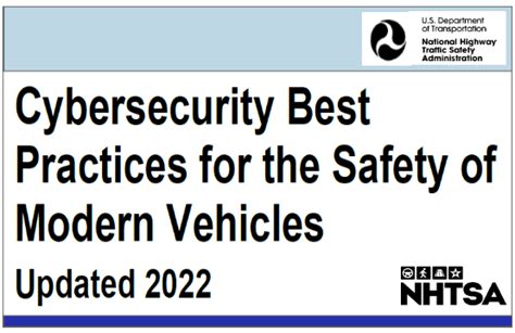 Cybersecurity Best Practices For The Safety Of Modern Vehicles Updatd