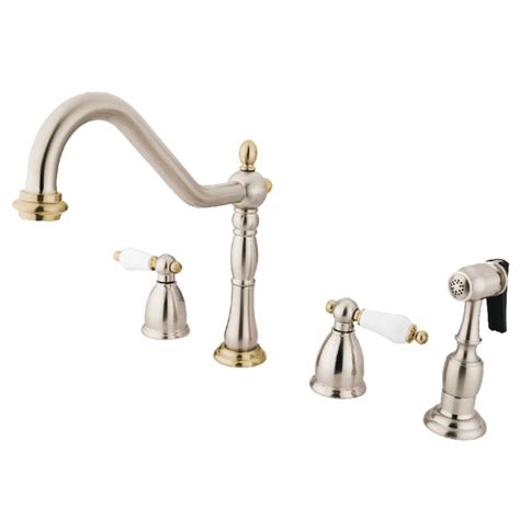 As the #1 faucet brand in north america, moen offers a diverse selection of thoughtfully designed kitchen and bath faucets, showerheads, accessories, bath safety products, garbage disposals and kitchen sinks for residential and commercial applications each delivering the best possible. Kingston Brass Heritage 2-Handle Standard Kitchen Faucet ...