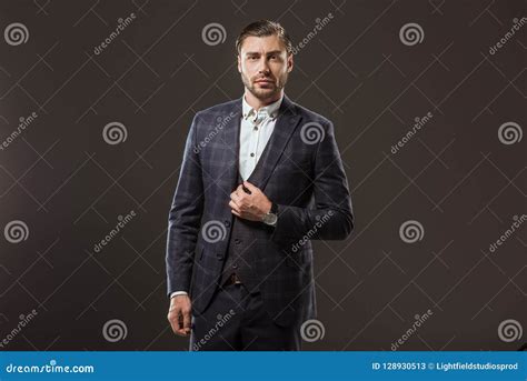 Portrait Of Handsome Stylish Man Looking At Camera Stock Image Image