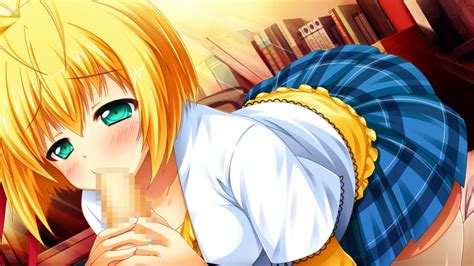 Rule 34 Bed Blonde Hair Blush Book Censored Fellatio Female Game Cg Green Eyes Hitotsu Tobashi