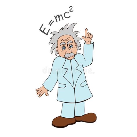 Einstein Scientist Pointing Illustration Isolated Stock Illustration