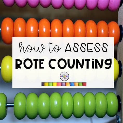 How To Assess Rote Counting Little Learning Corner