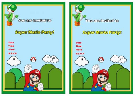Free Printable Mario Birthday Invitations