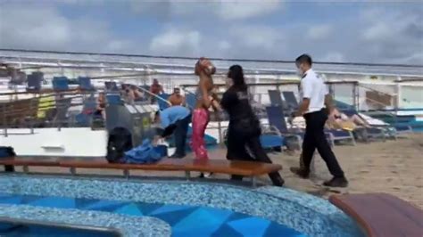 Woman Scuffles With Cruise Security Before Reportedly Jumping Ship Video