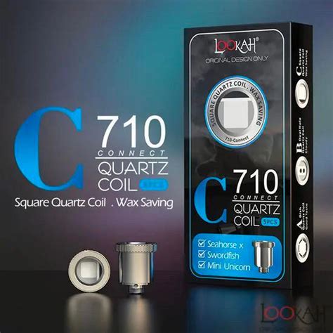 Lookah 710 Square Quartz Coil Type C - Seahorse X, Swordfish, Mini