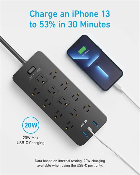Buy Anker Power Strip Surge Protector 2100j 12 Outlets With 2 Usb A