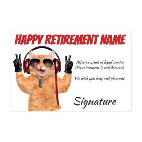 Funny Card Congratulations Wishes Retirement Cat Free