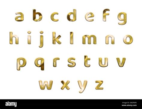 Golden English Alphabet Lowercase Letters Abc Stock Photo Alamy