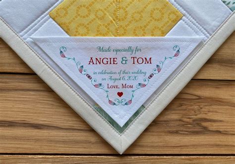 Large Triangle Quilt Label Personalized Sewing Labels Etsy Quilt