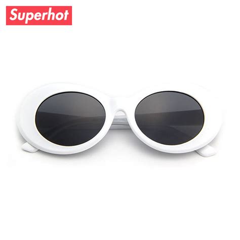 Clout Goggles White Oval Sunglasses Kurt Cobain Shades China Clout