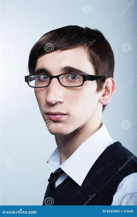 Cute Young Guy Wearing Glasses Stock Photography Image 8365442